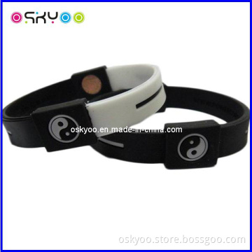 The Reversible Color Power Energy Sport Balance Bracelets Home & Away Wristband 2 Colors in 1 Band